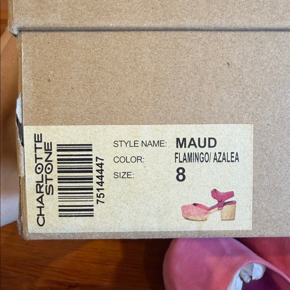New in box! Charlotte Stone Maud Sandals in Flamingo Azalea size 8 - Picture 8 of 8